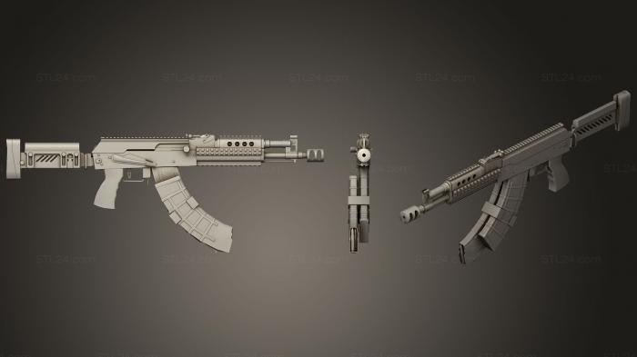 Оружие (AK 105, WPN_0019) 3D модель для ЧПУ станка
